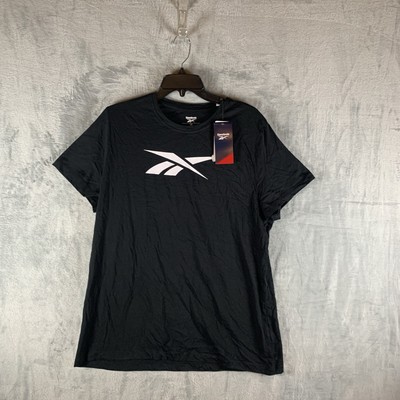 Rebook Women's T Shirt 1X Graphic Vector Black Short Sleeve Top Gym NWT