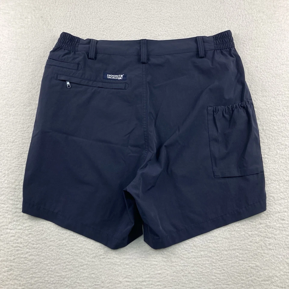 Pantalones Cortos Gancho y Aparejos Hombres 34 Azul Marino Pesca Rendimiento Técnico Nylon Lubina Foto 2 de 4