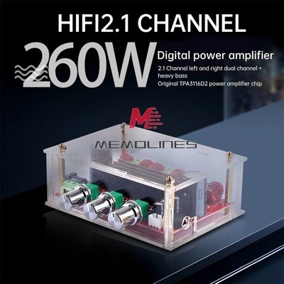 2*80W+100W High Power Digital Amplifier Board 2.1Channel Audio Amplifier Module 
