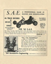 Vintage 1965 S.A.E. (Solt) Racing Go-Kart Ad