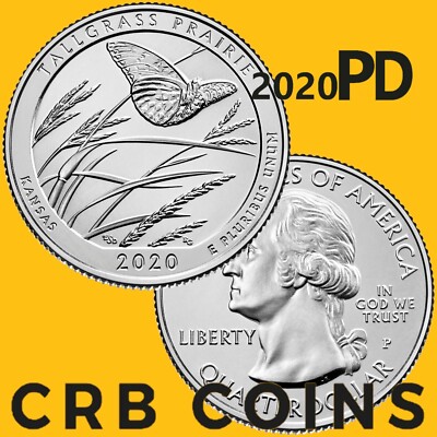 2020 P&D United States Tallgrass Prairie 2 Quarter Set - (UNC) M#723 - ATB55PD