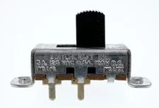 Switchcraft 2-Position Momentary SPST Board Mount Slide Switch, Black, Lot of 5