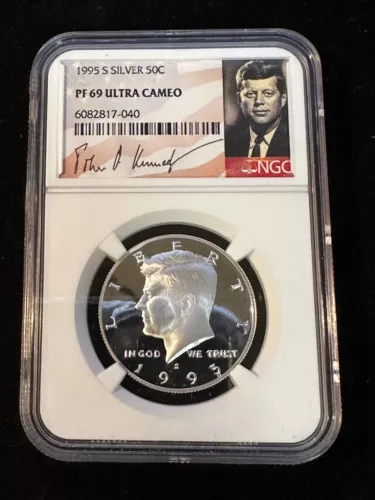 1995 S KENNEDY SILVER HALF DOLLAR NGC PF 69 ULTRA CAMEO 040