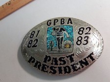 Vintage Greater Peoria Bowling Association past President Belt Buckle GPBA