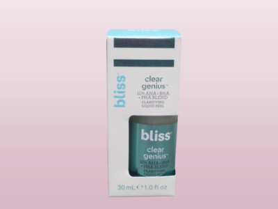 BLISS CLEAR GENIUS 10% AHA+BHA+PHA BLEND CLARIFYING LIQUID PEEL 1.0 OZ