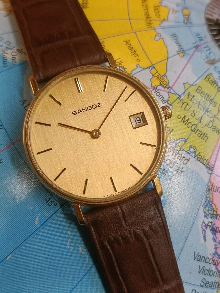 AUTHENTIC SANDOZ SWISS WINDING CLASSIC LOOK MEN'S SLIM MINT AUTHENTIC SANDOZ SWISS WINDING CLASSIC LOOK MEN'S SLIM MINT