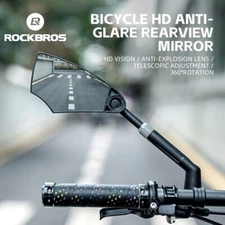 ROCKBROS MTB Bike Rearview Mirror Safe Cycling Rear View Mirrors 360°Convex Side