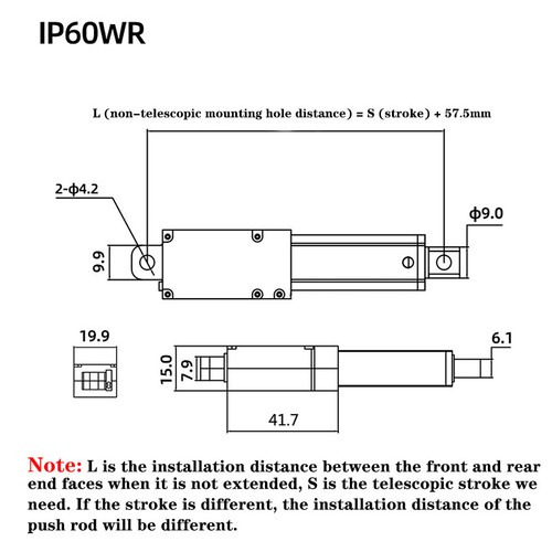12V Electric Micro Linear Actuator Motor Mounting Brackets 10mm-200mm 30mm/s 20N - Picture 4 of 20