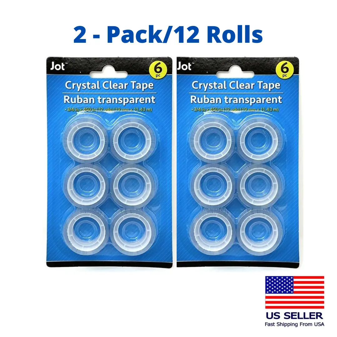 12 Rolls Clear Tape Refill (s) Clear 3/4 x 450 Dispenser Desk Top 1 Roll  (s)