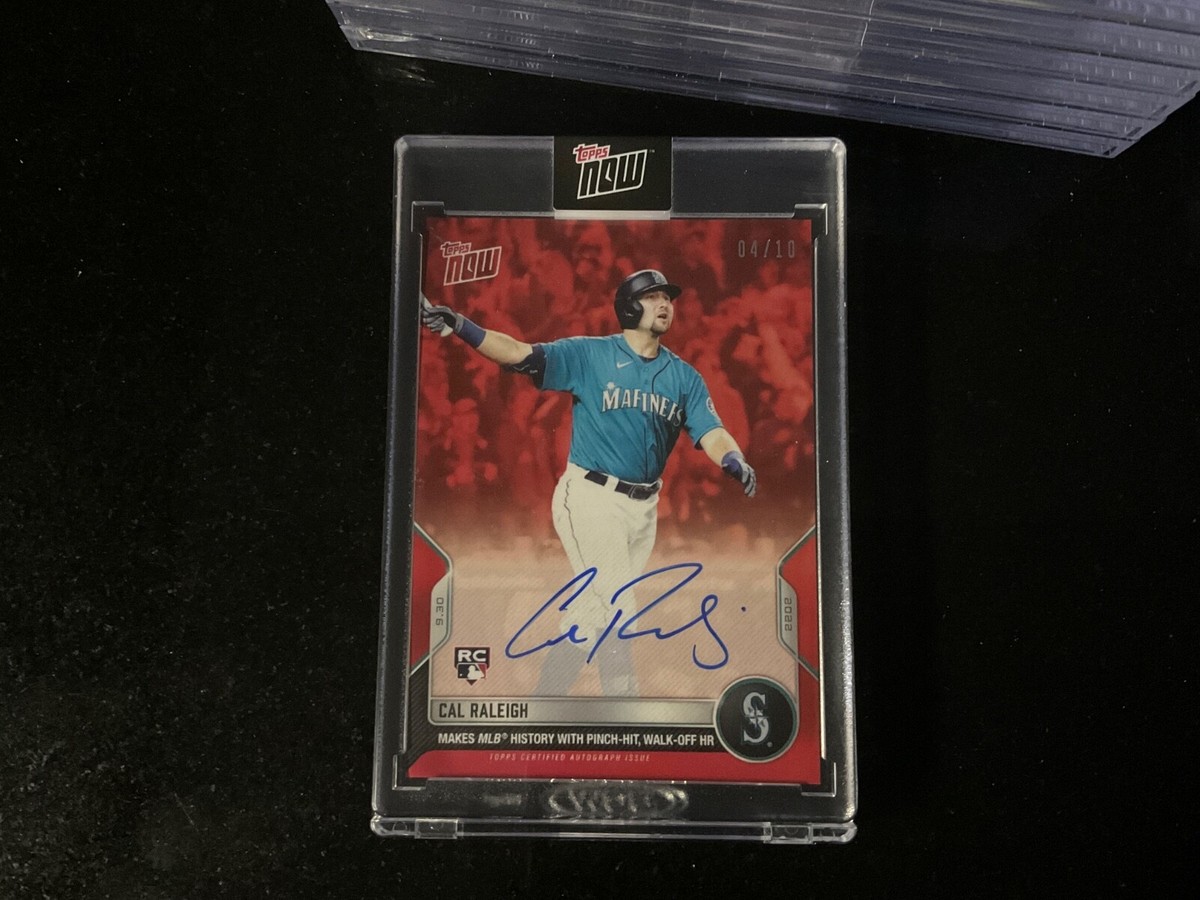 Cal Raleigh 2022 Topps Now Auto Red #991D /10 RAW SSP Rookie RC 