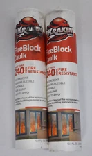 Lot of 2 Kraken Bond Fire Block Caulk Acrylic Sealant 10.1oz Cartridge White