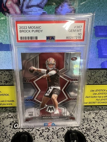 2022 Panini Mosaic Brock Purdy #367 RC Rookie San Francisco 49ers Graded PSA 10