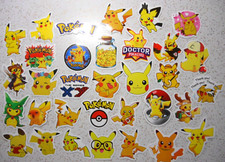 Lot of 33 POKEMON Pokeball Pikachu Anime Characters Video Game Stickers