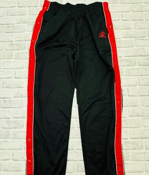 Logo Athletic Black Button-Down Tear-Away Red Stripe Pants Men's Size XL