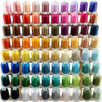 80 Spools Polyester Embroidery Machine Thread Kit 1000M (1100Y) Each Spool - Col
