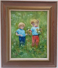 No.: 201a oil painting artwork painting oil painting children field forest portrait