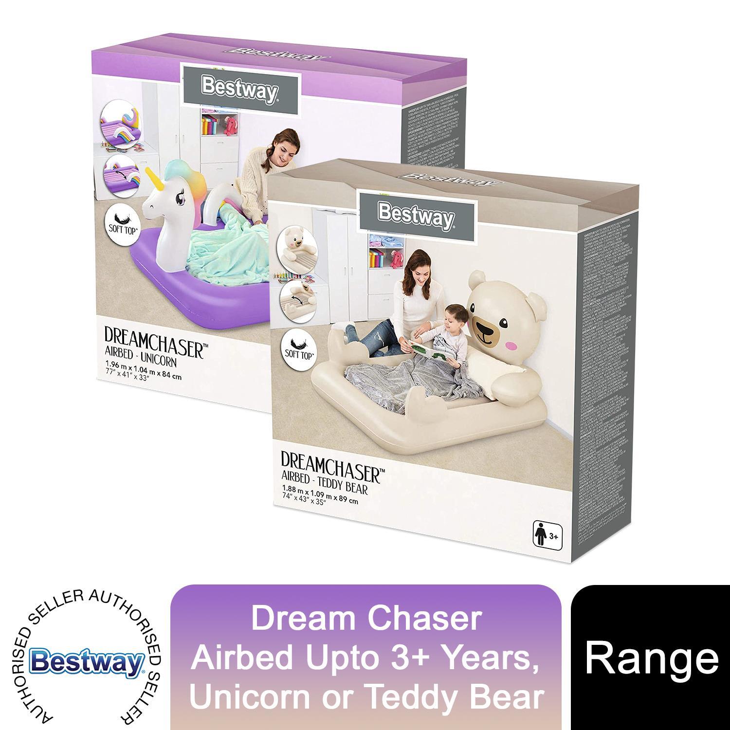 Cama De Aire Para Niños Bestway, Cazador De Sueños Inflable Unicornio U Oso De Peluche, 1,9 M