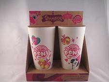 My Little Pony 24 oz. Bamboo Tumblers  set of 2 cups by Vandor NOS
