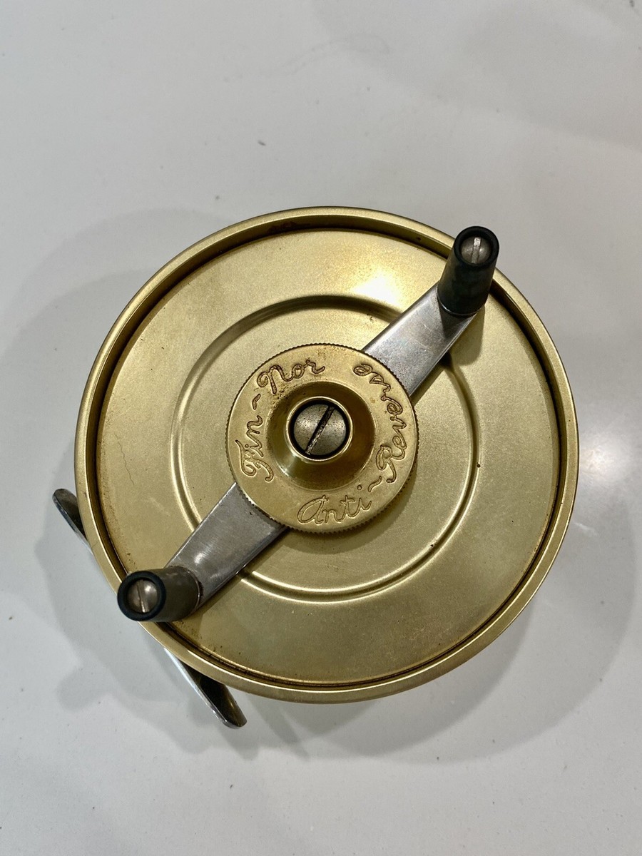 GOLD FIN-NOR NO. 3 Anti-Reverse No3 Right Handle reel Excellent
