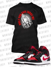 Pac Only God Can Judge Me Graphic Sneaker Tee Shirt J1 Mid Lightly Bred Big Tall