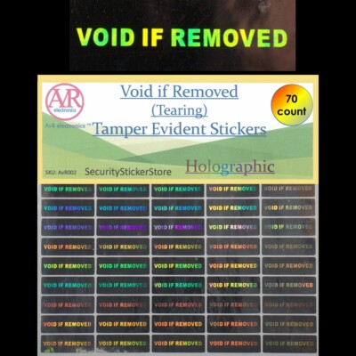 VOID IF REMOVED Tamper Proof sticker Security Stickers labels (AVR002)
