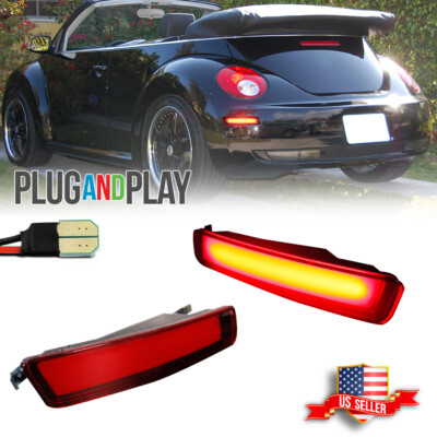 For 06-10 VW Volkswagen Beetle Red Lens Red LED Rear Side Marker Signal Lights