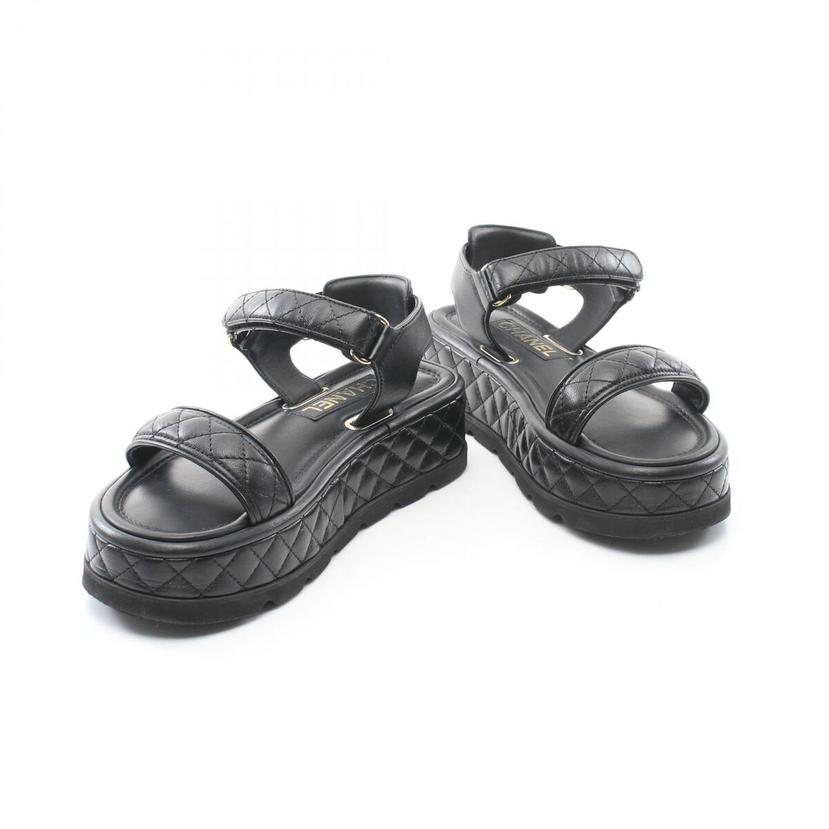 CHANEL Matelasse COCO Mark Sandals #37C shoes G39143 CHANEL Matelasse COCO Mark Sandals #37C shoes G39143