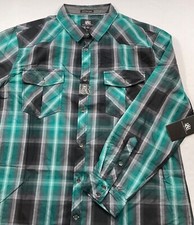 ROCK & REPUBLIC PLAID BUTTON-DOWN SHIRT WITH ...