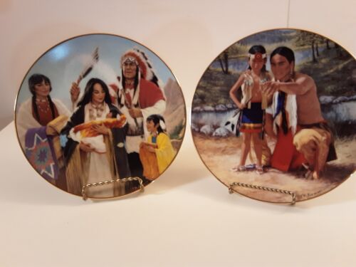 Hamilton Collection Plates Proud Indian Families Lot Of 2 Naming Ceremony `91/92