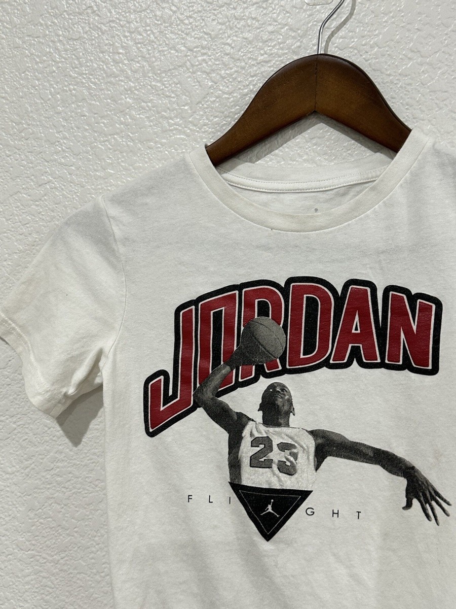 Nike Air Jordan Shirt Youth Size Small White Jumpman Logo