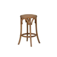 Bronwyn Natural Rattan Seat Bentwood Backless Counter Stool