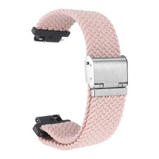 16mm Nylon Braided Watch Bands with Stainless Steel Buckle, Light Pink