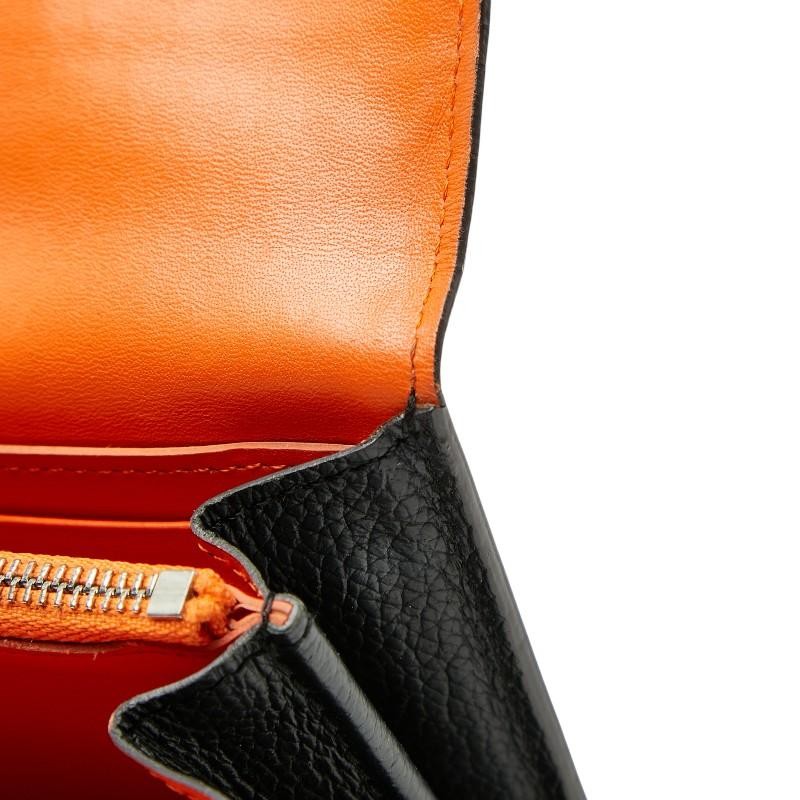 CELINE Large Flap Multi-Function Wallet Black Lea… - image 6