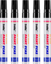 Black Paint Markers, 5 Pack Oil-Based Waterproof Quick Dry Permanent Paint Pen S