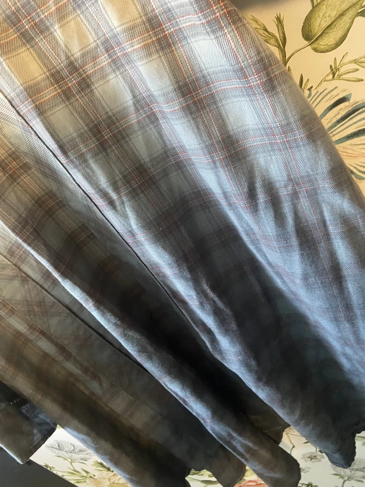 Maurices Women’s Plus 2X Dip Dye Distressed Plaid Flannel Open Kimono Duster - Image 4 of 4