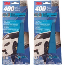 3M Pro Strength Blue Sandpaper &ndash; 400 Grit, 3 2/3" x 9", 16 Sheets (2-Pack)
