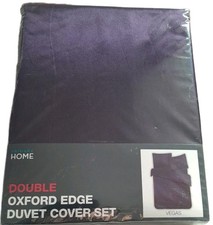 3 PCS Oxford Edge Purple Satin Bedding Set. Double Duvet Cover & 2 Pillowcases