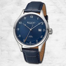 Regent Leather Men's Watch Automatic Strap Blue in URGM2213