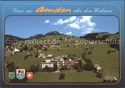 Amden Walensee SG Fliegeraufnahme mit Kurhaus Bergruh