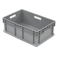 Global Industrial Solid Straight Wall Container 23-3/4"Lx15-3/4"Wx8-1/4"H Gray