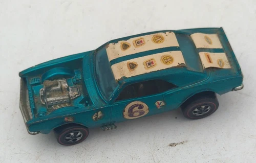 Vintage 1969 Hot Wheels Redline Green Heavy Chevy Grey Interior #6 Hong Kong