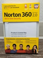 sealed Norton 360 2.0 All-In-One Security Software CD Up To 3 PCs Version 2.0