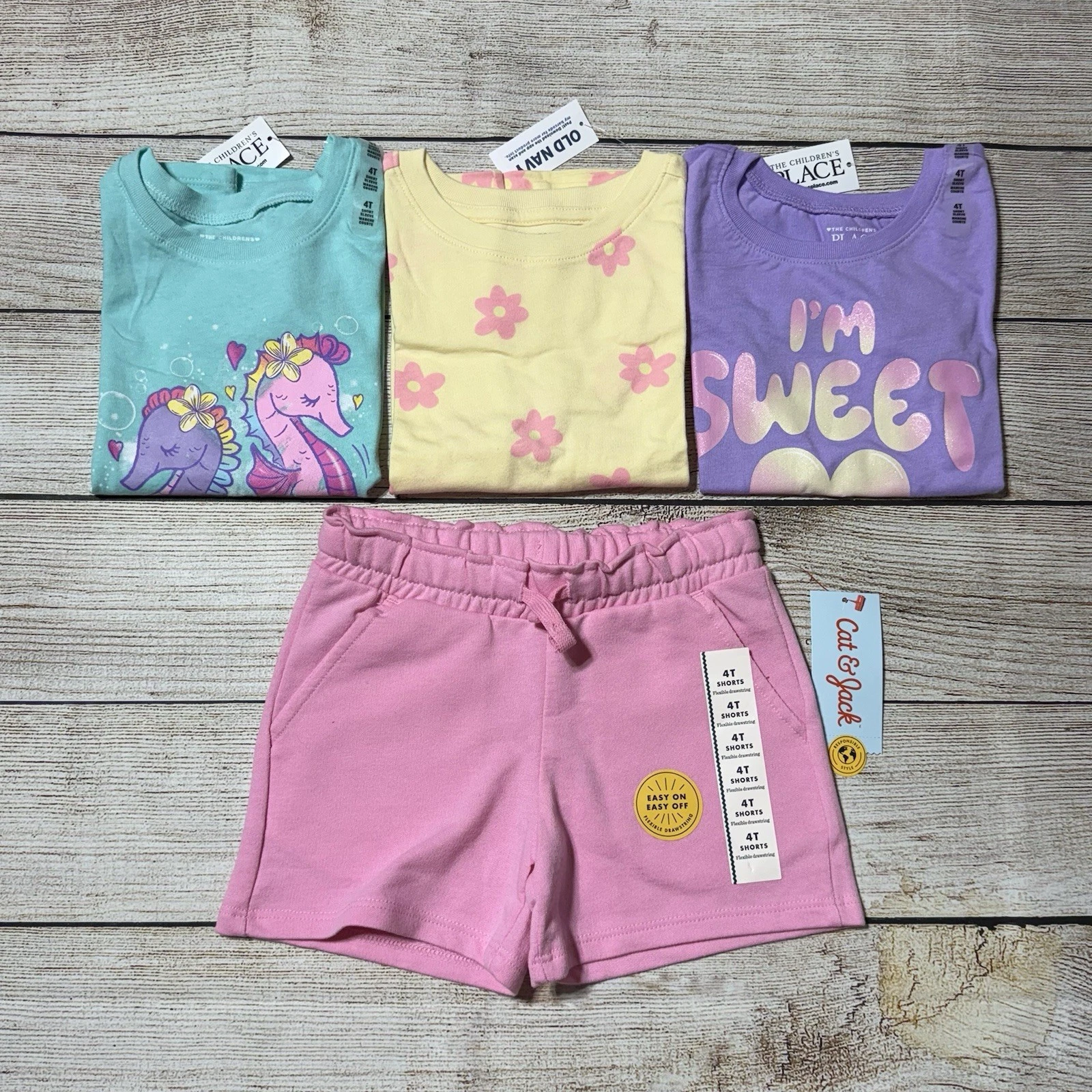 Toddler Girl Lot Size 4T. Spring And Summer Clothes 4 Pieces. Colorful And Comfy