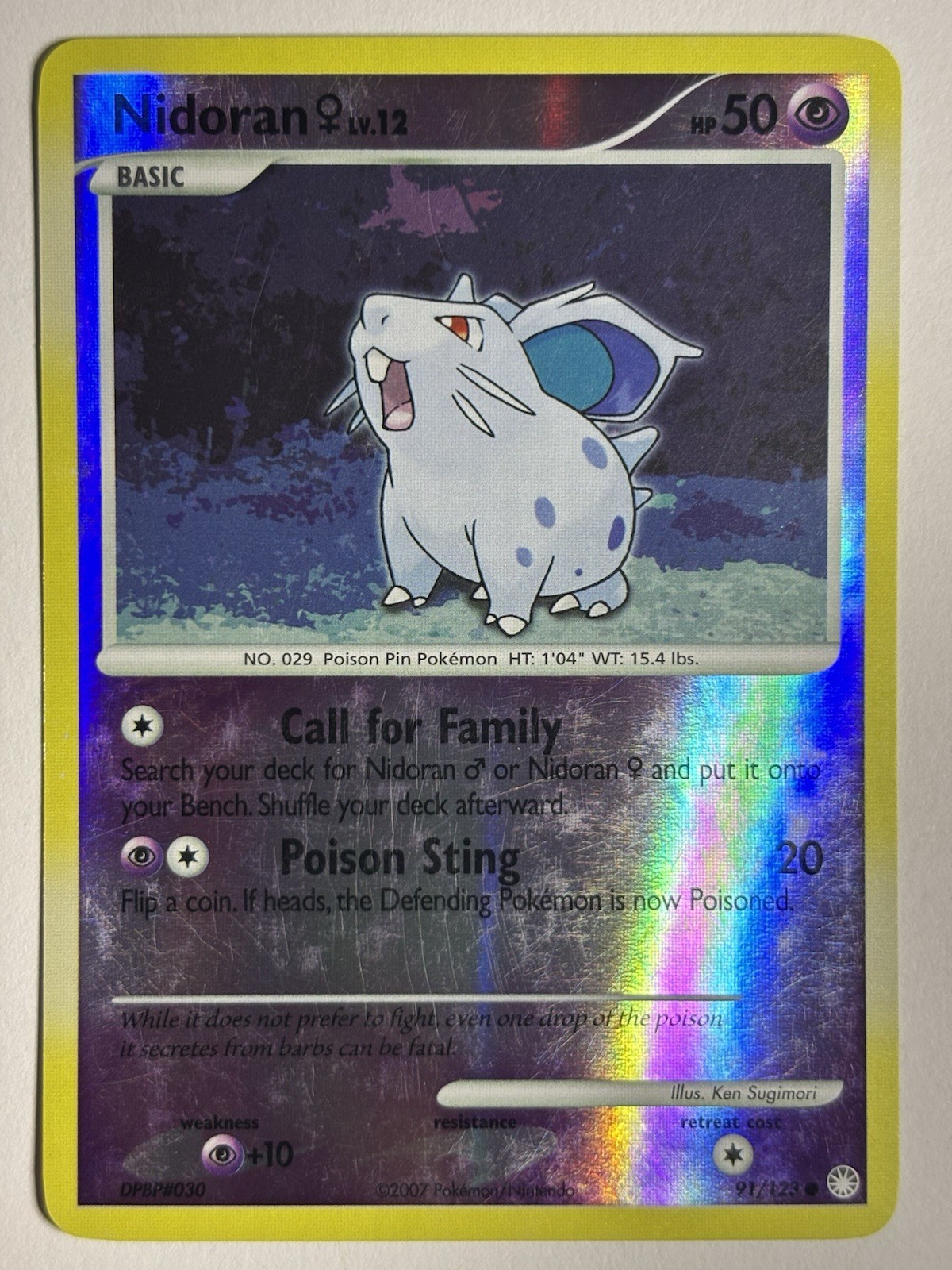 2007 Pokémon Nidoran F 91/123 - Mysterious Treasures - Reverse Holo
