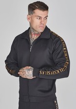 SikSilk Men's Black Full Zip Track Top Medium