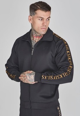 SikSilk Herren schwarz durchgehender Reißverschluss Track Top Medium