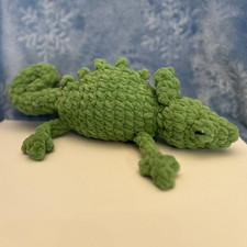 Handmade Crocheted Plush Green Chameleon Stuffed Animal