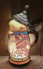VINTAGE HUDEPOHL GOLD BEER STEIN LIGHTED SIGN-ALE-BAR-CINCINATI-WHO DEY-MINERS
