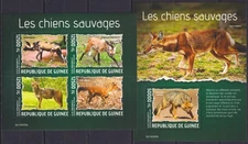 GS1313 2019 GUINEA WILD DOGS HYENAS WOLVES ANIMALS FAUNA #13916-919+BL3144 MNH