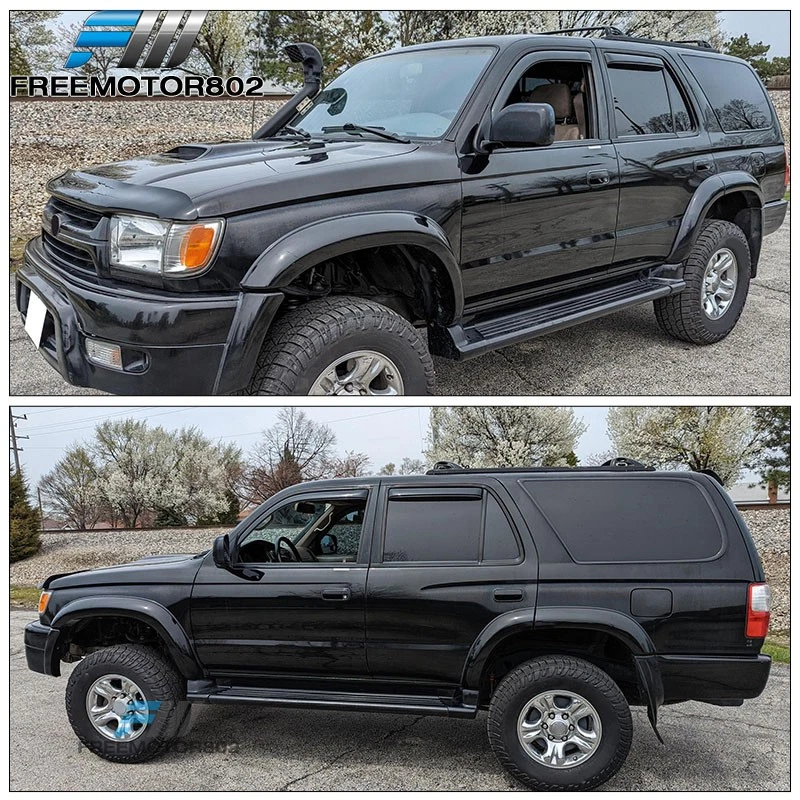 Para 96-02 Toyota 4Runner Viseras de ventana en canal Acrílico Protectores de ventilación de lluvia laterales Foto 3 de 4